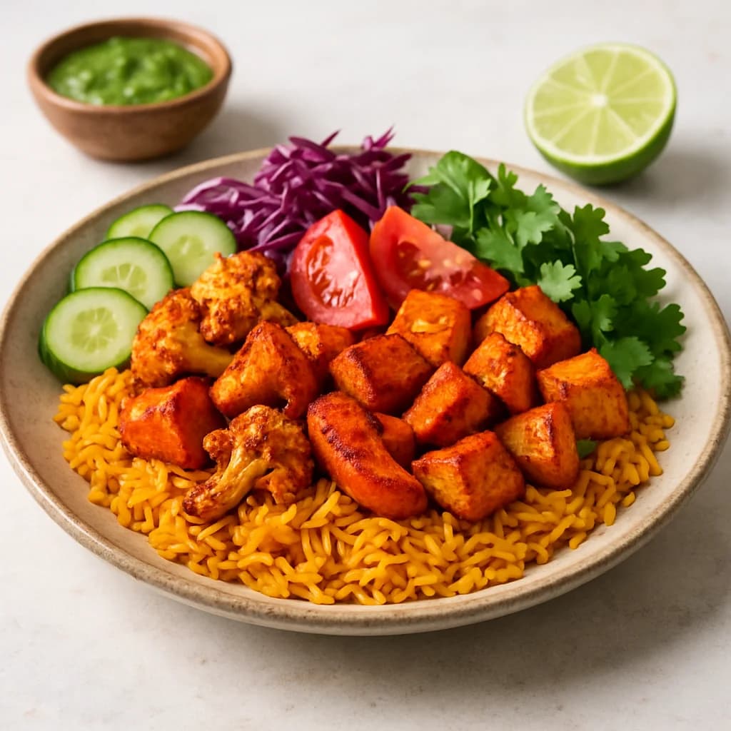 Spiced Tandoori Veggie Rice Bowl recipe