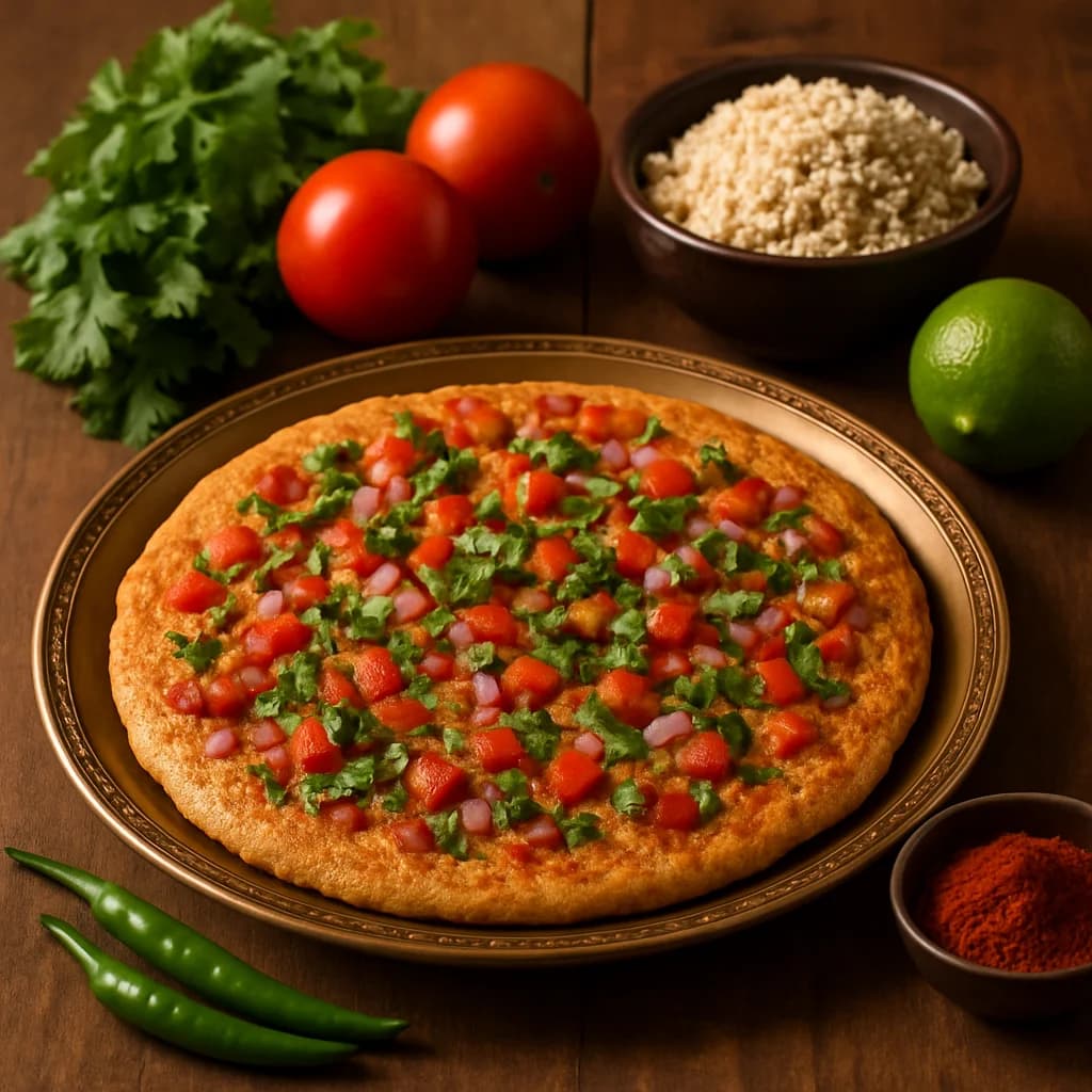 Spiced Tawa Masala Quinoa Uttapam recipe