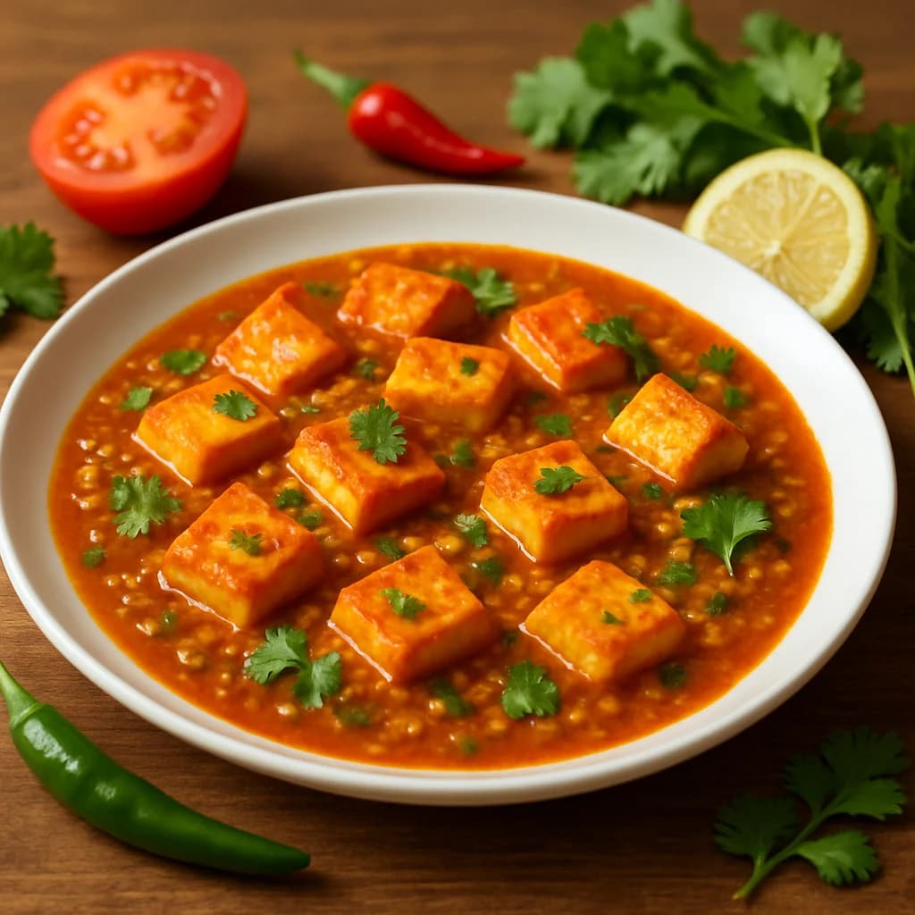 Spicy Dum Paneer and Lentil Stew recipe