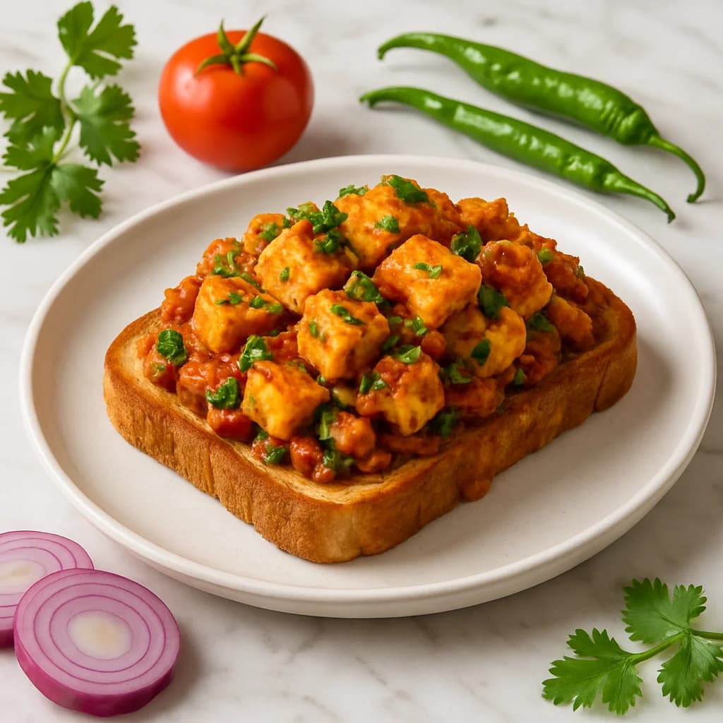 Spicy Dum Paneer Masala Toast recipe