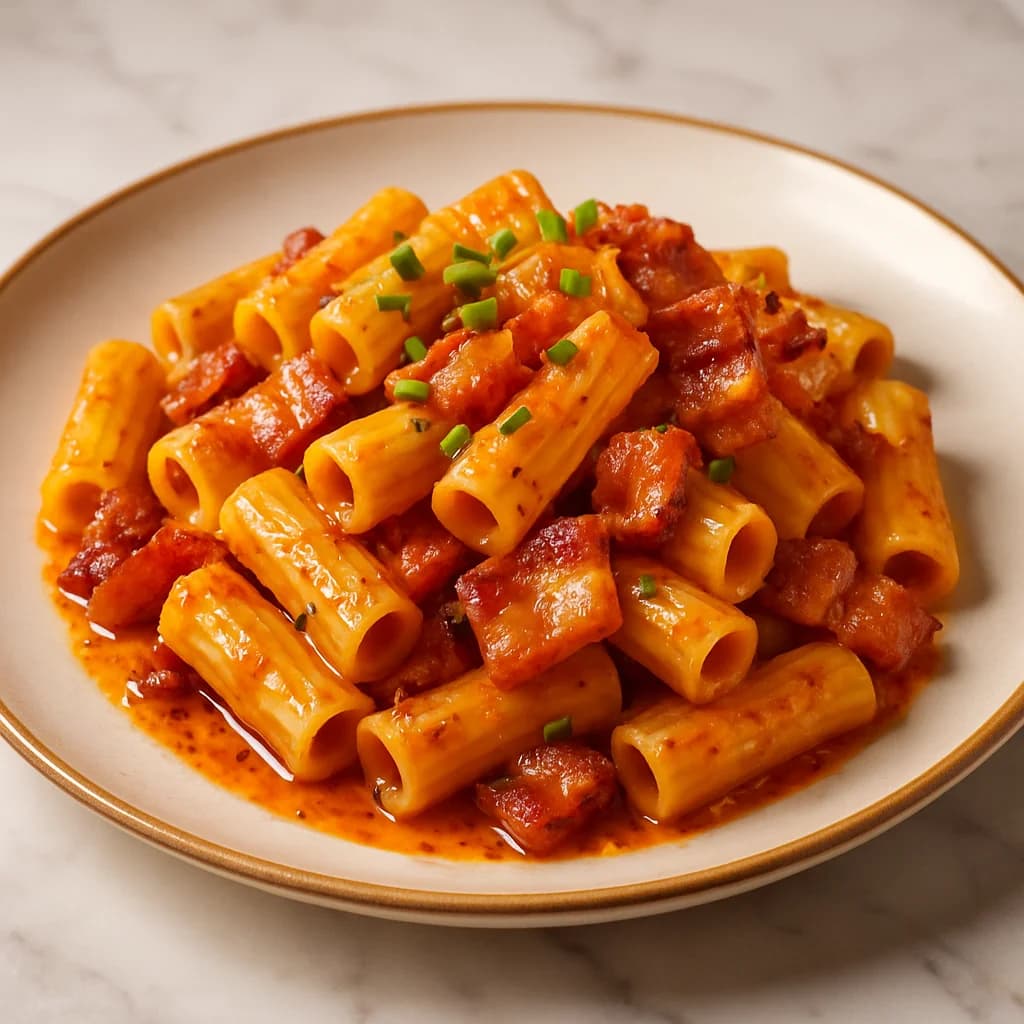 Spicy Miso Bacon Rigatoni recipe