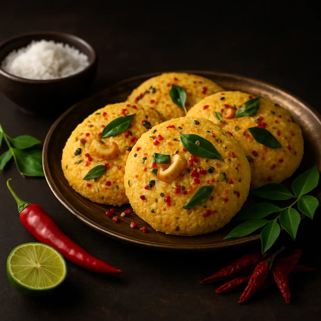 Spicy South Indian Coconut Rava Idli recipe