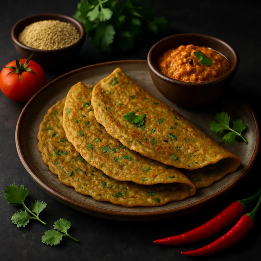 Spicy South Indian Millet Pesarattu recipe