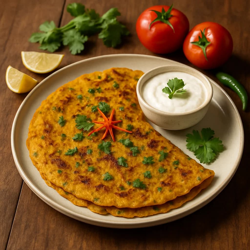 Tandoori Masala Moong Dal Chilla recipe