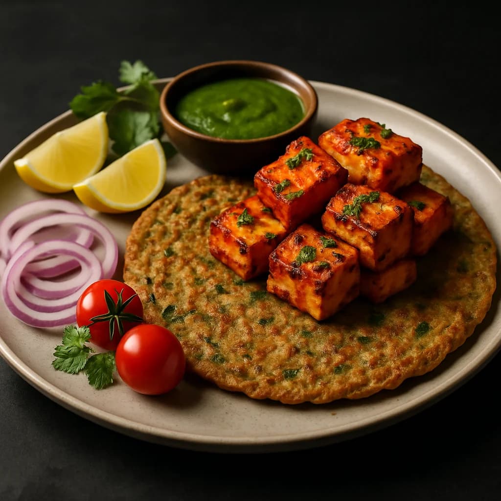 Tandoori Paneer and Oats Cheela recipe