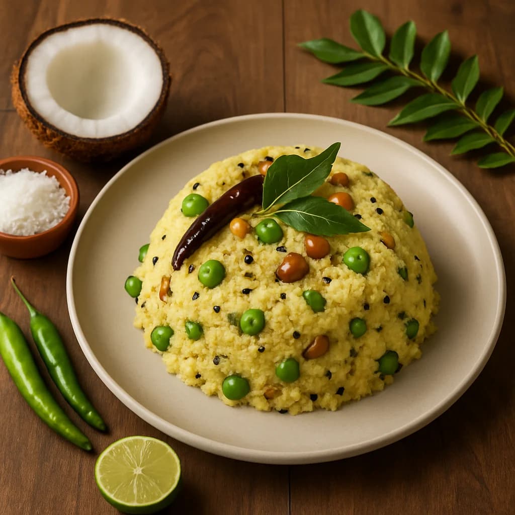 Tangy Coconut Semolina Upma recipe