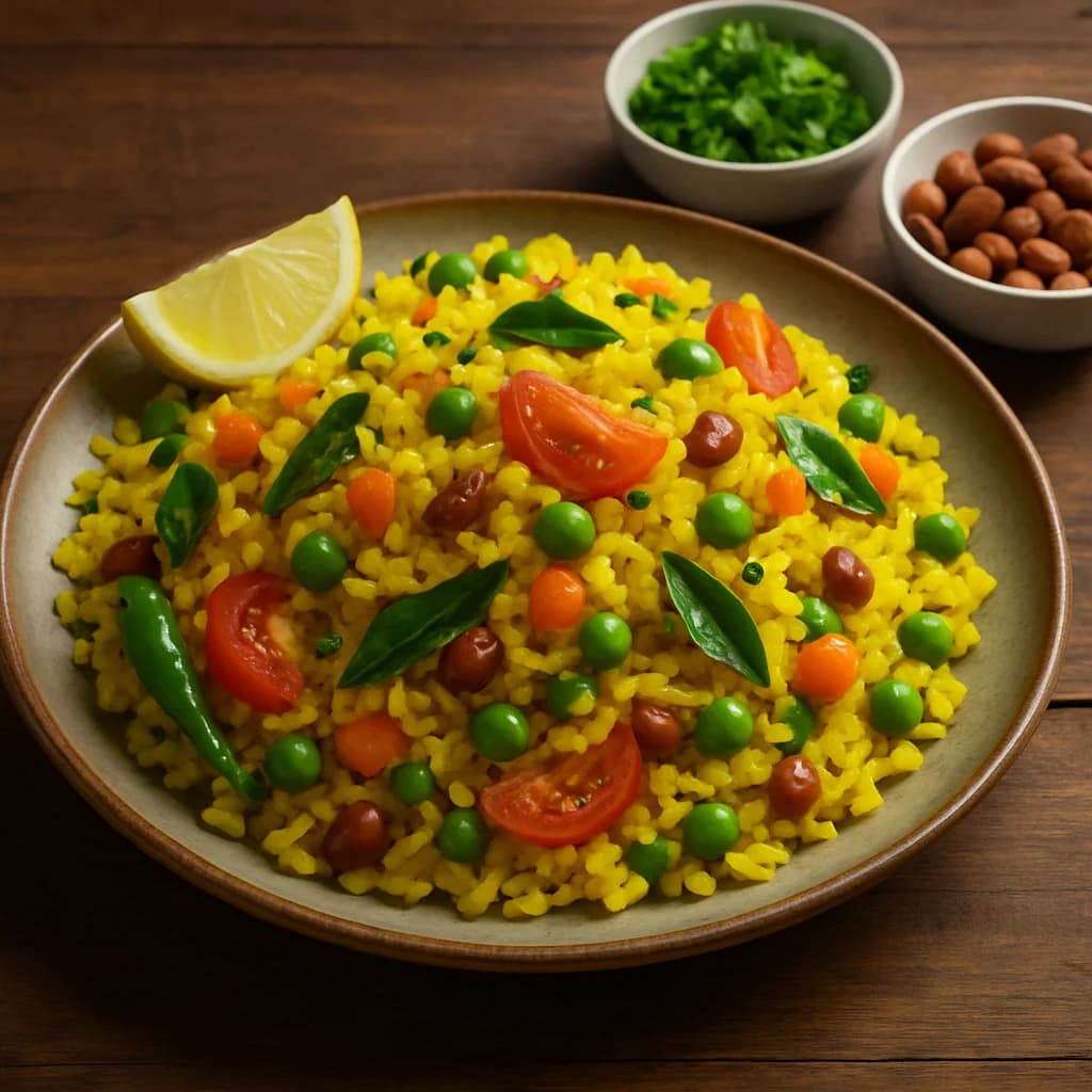 Tangy Hyderabadi Veggie Poha recipe