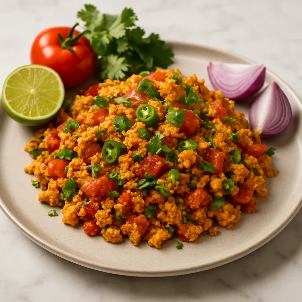 Tangy Masala Egg Tawa Scramble recipe
