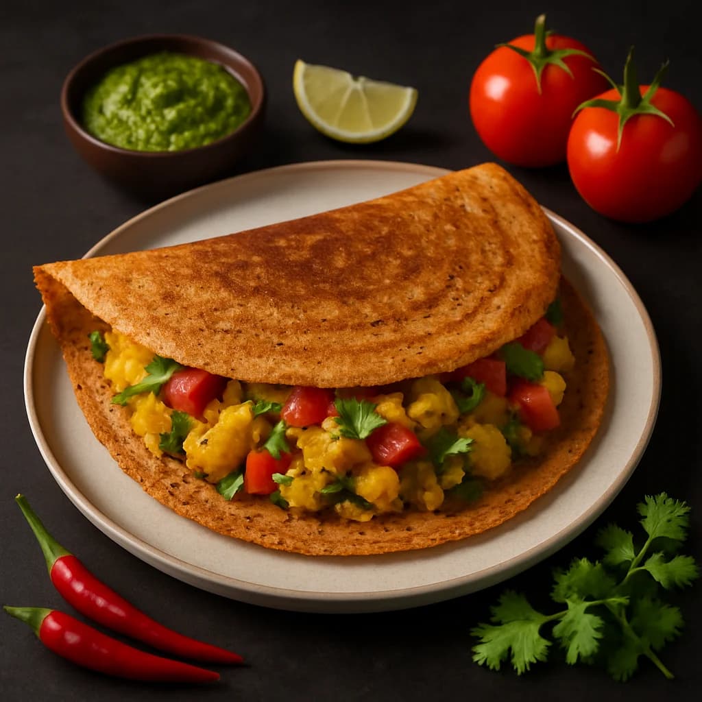 Tangy Masala Millet Dosa recipe