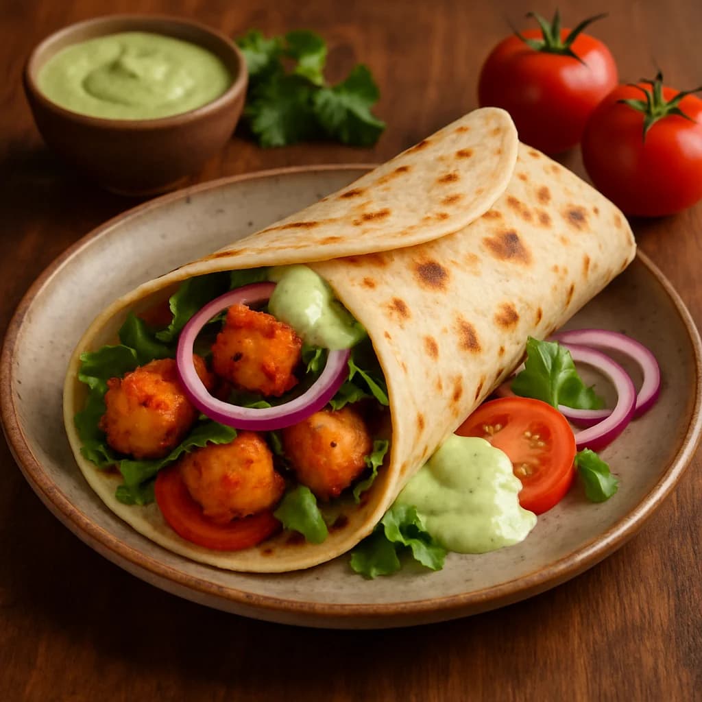 Tangy Punjabi Aloo Tikka Wrap recipe