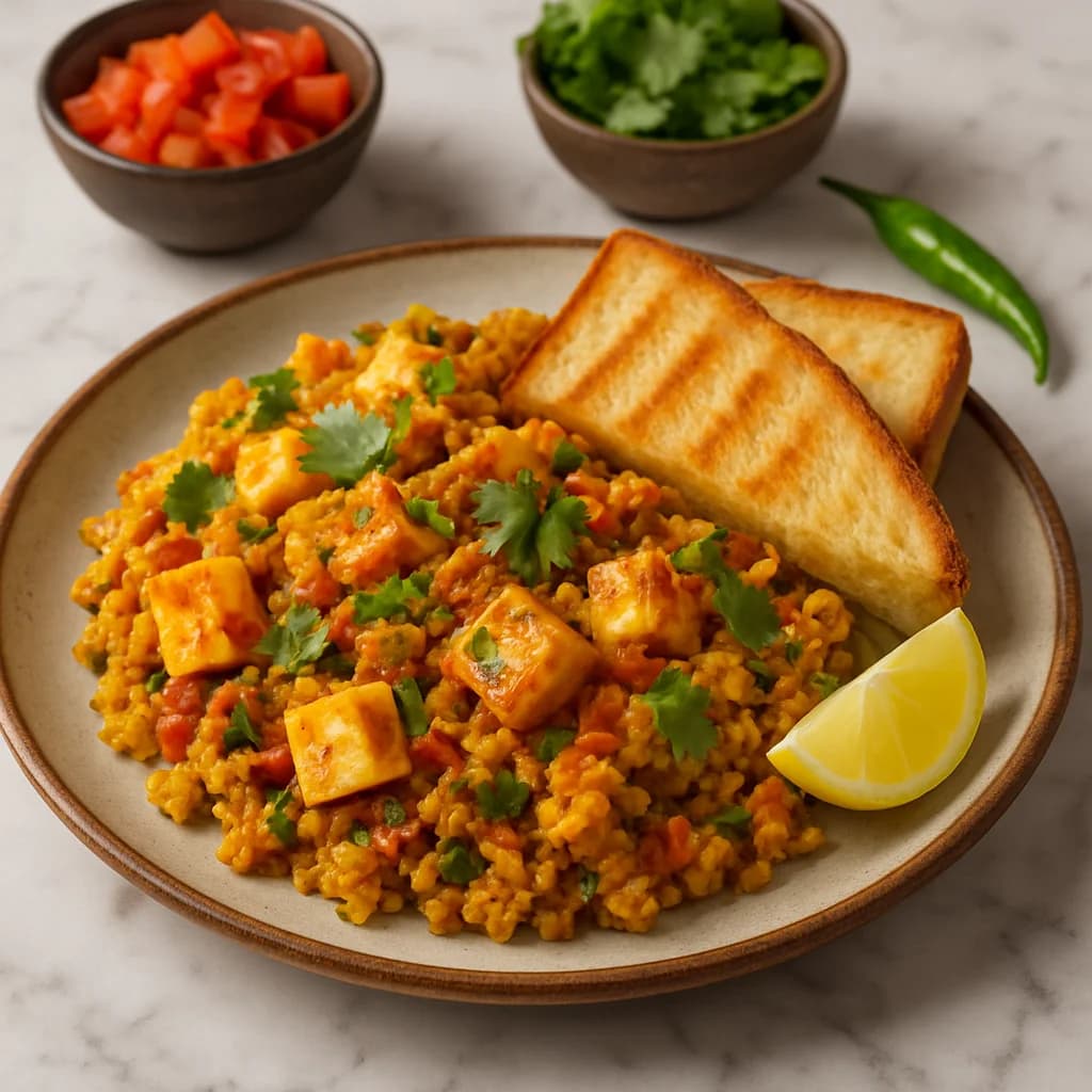 Tangy Tawa Paneer Akuri Breakfast recipe