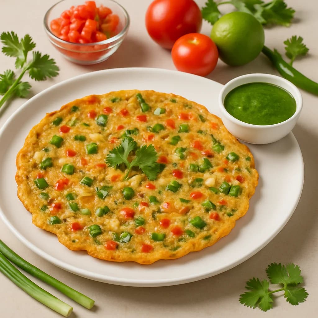 Tangy Tawa Vegetable Rawa Chilla recipe