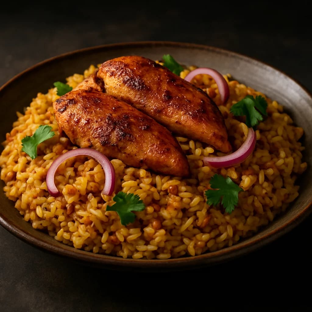 Telangana-Style Spiced Chicken Khichdi recipe