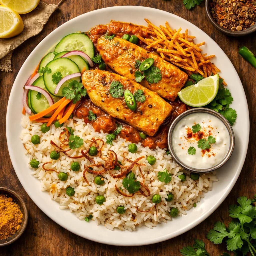 Bengali Fish and Rice Bowl recipe