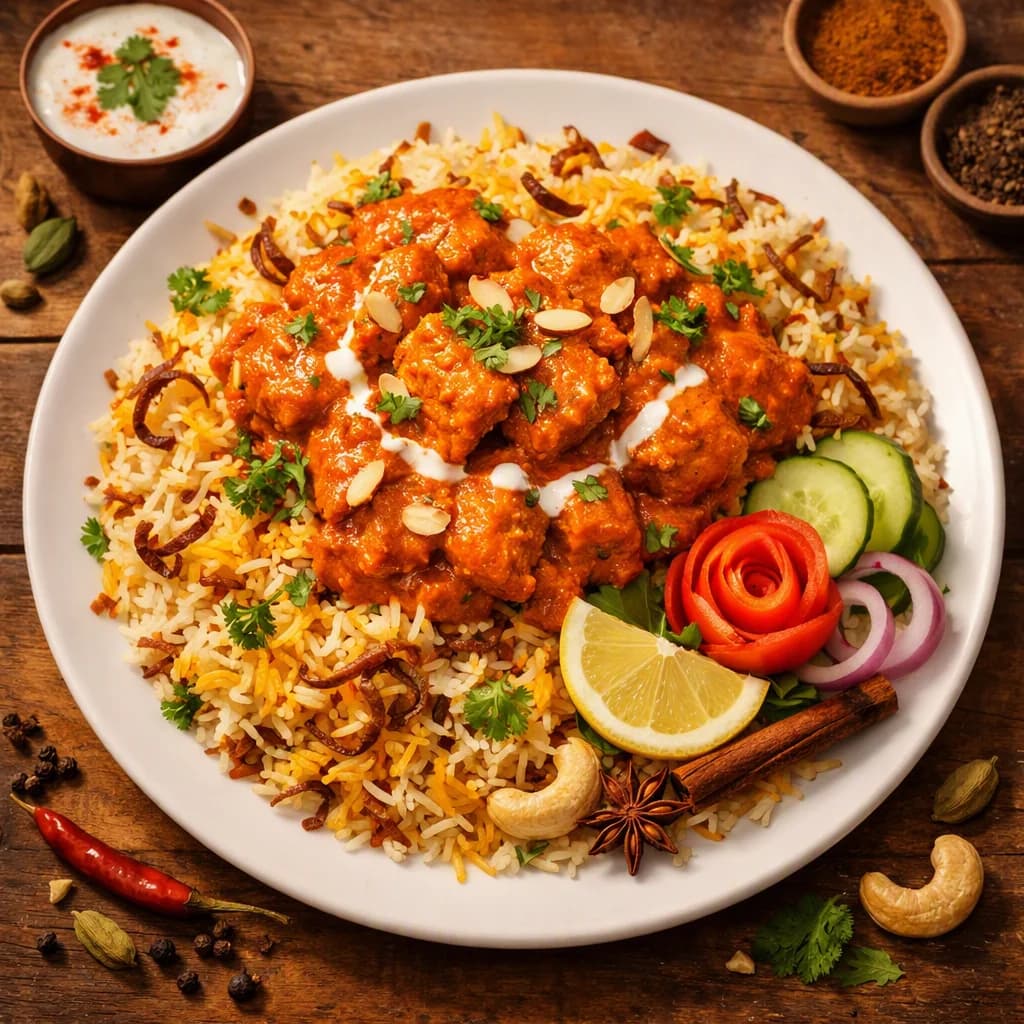 Butter Chicken Biryani Delight recipe