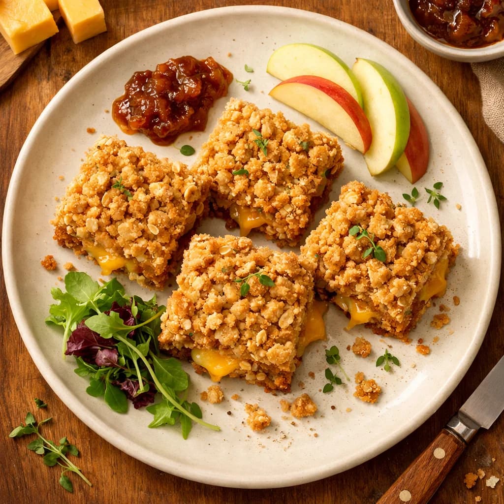 Cheddar Oat Crumble Squares recipe