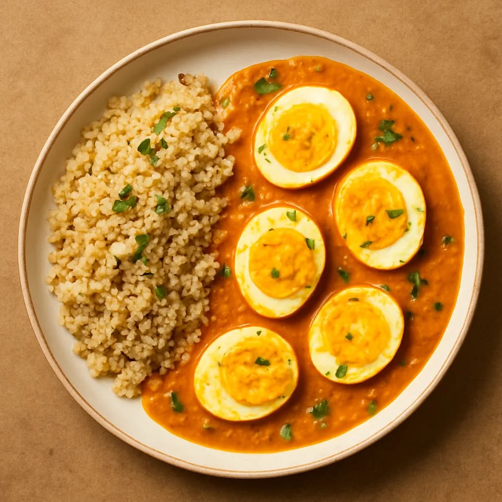 Coconut Egg Curry with Jeera Quinoa recipe