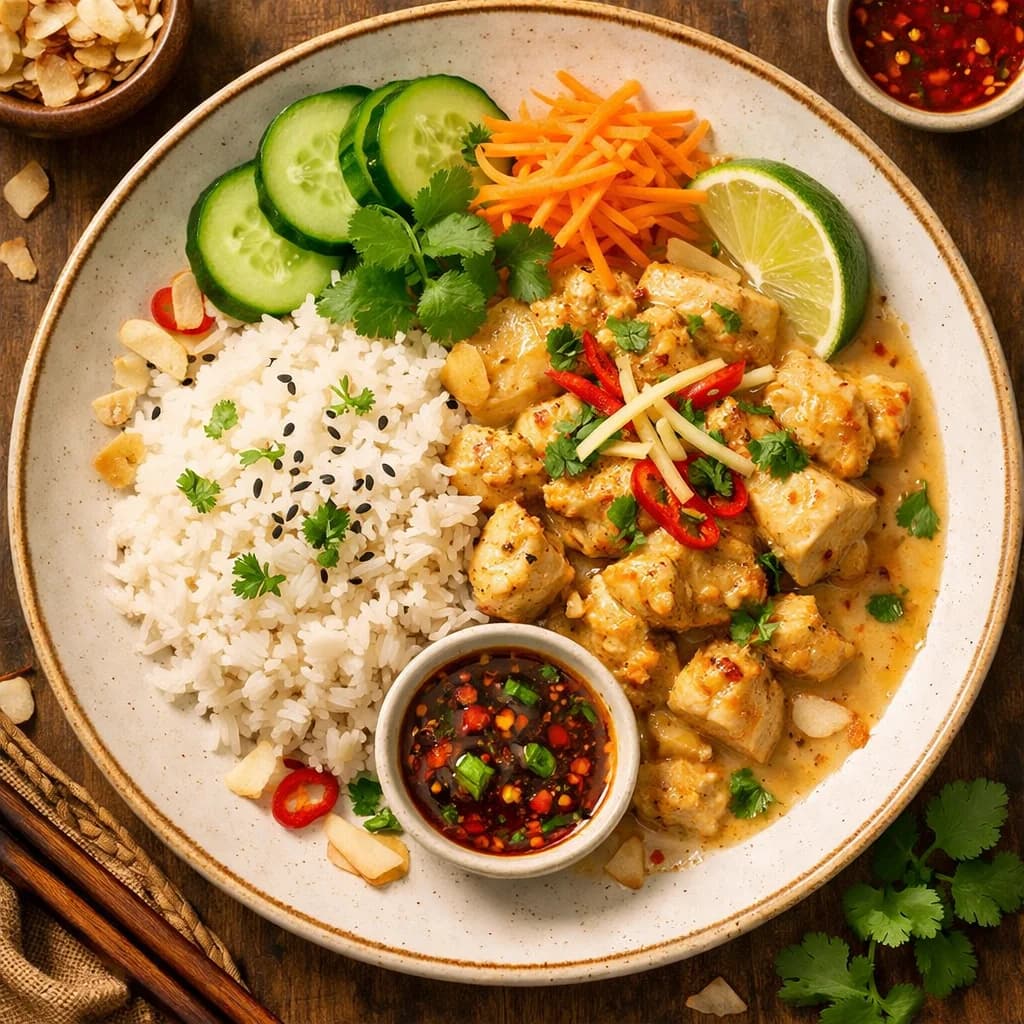 Coconut Ginger Chicken Rice Bowl recipe