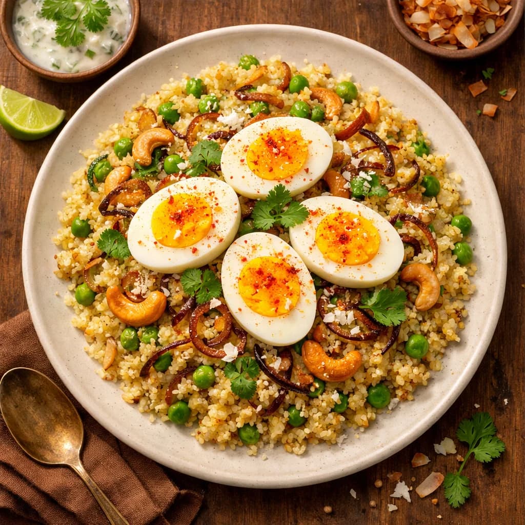 Coconut Millet and Egg Pulao recipe