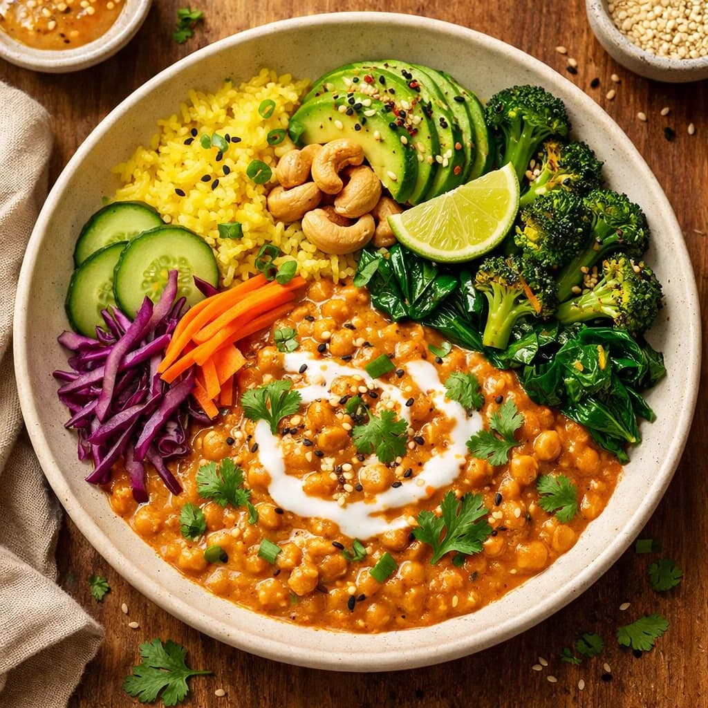 Creamy Coconut Lentil Rice Bowl recipe