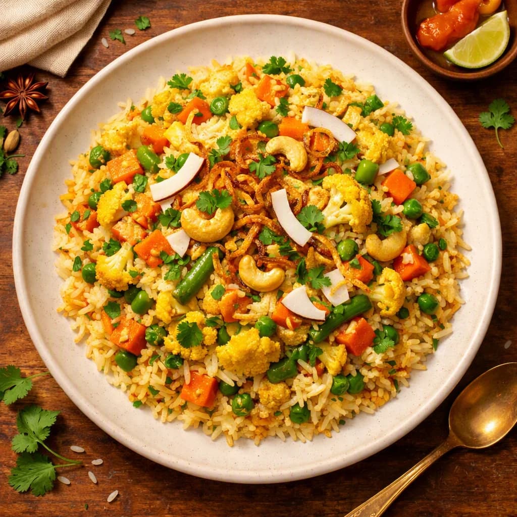 Creamy Coconut Vegetable Biryani recipe