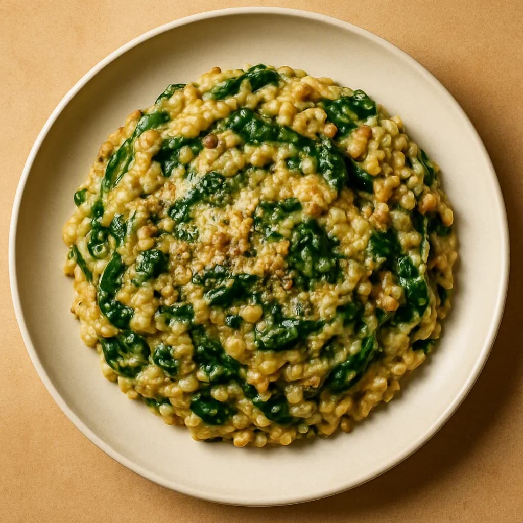 Creamy Spinach and Lentil Risotto recipe