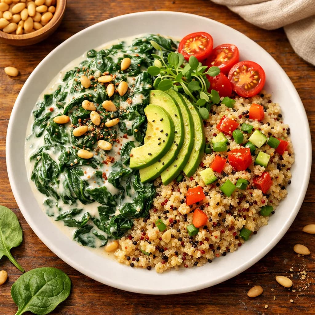 Creamy Spinach and Quinoa Bowl recipe