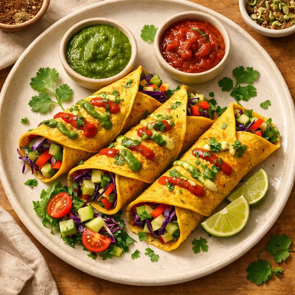 Crispy Besan Chilla Wraps recipe