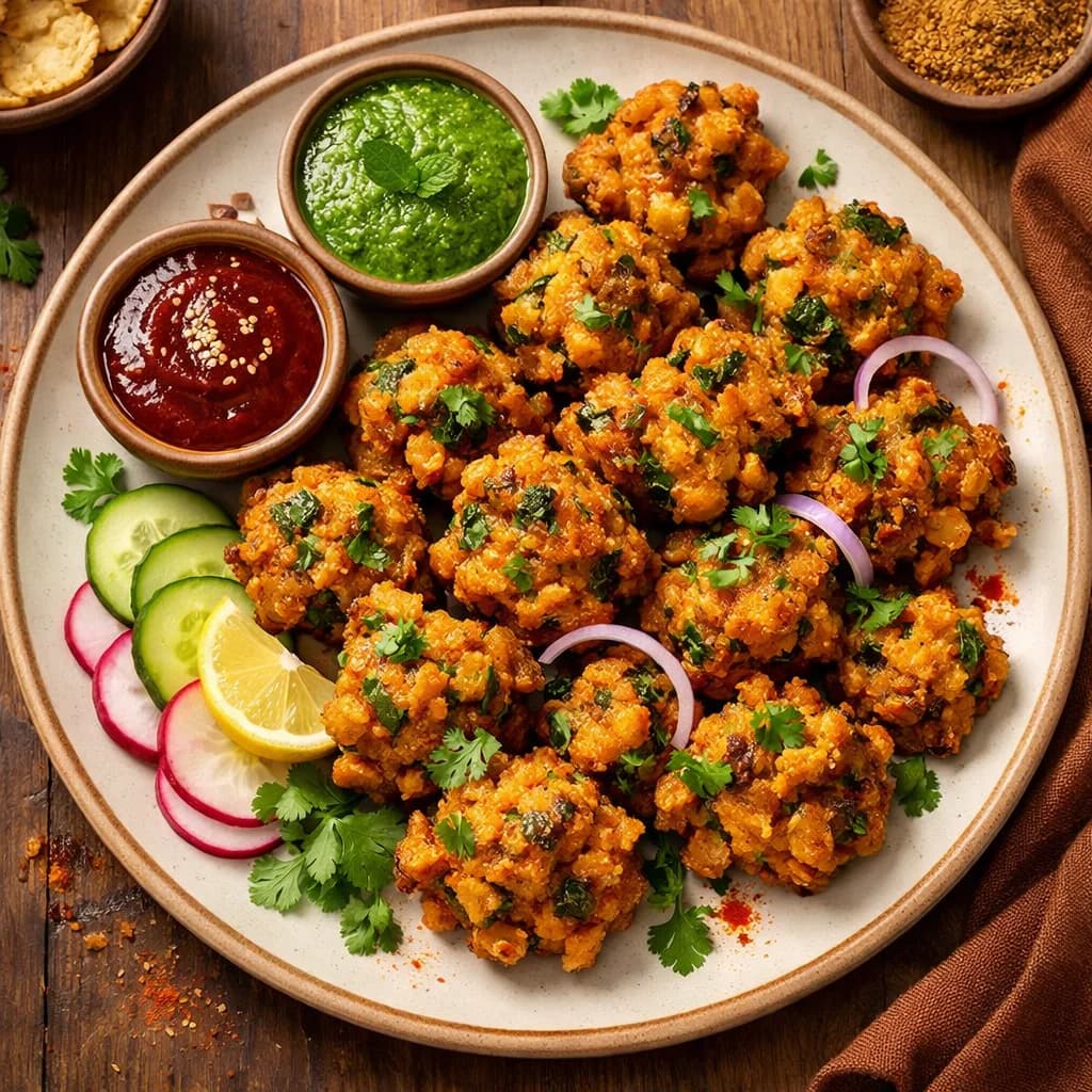 Crispy Besan Vegetable Fritters recipe