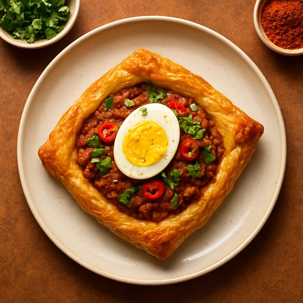 Crispy Egg Masala Puff recipe