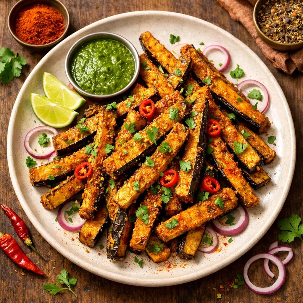 Crispy Masala Eggplant Fries recipe