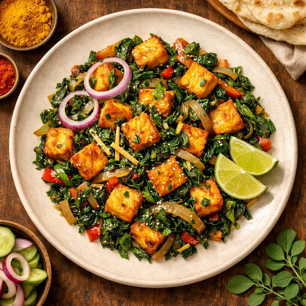 Crispy Paneer Methi Stir-Fry recipe