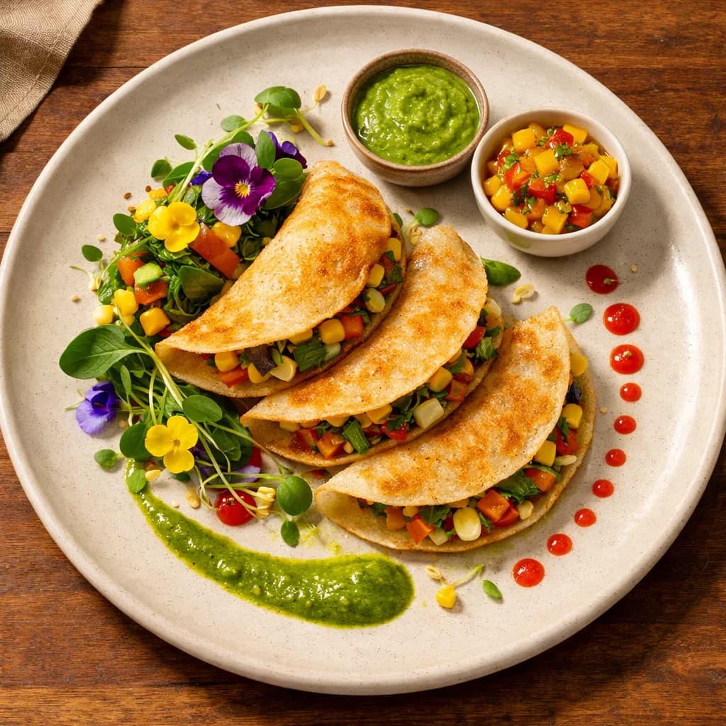 Crispy Stuffed Rice Flour Pancakes recipe