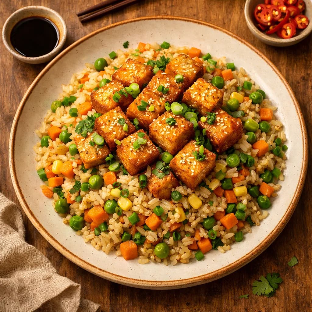 Crispy Tofu Fried Rice recipe