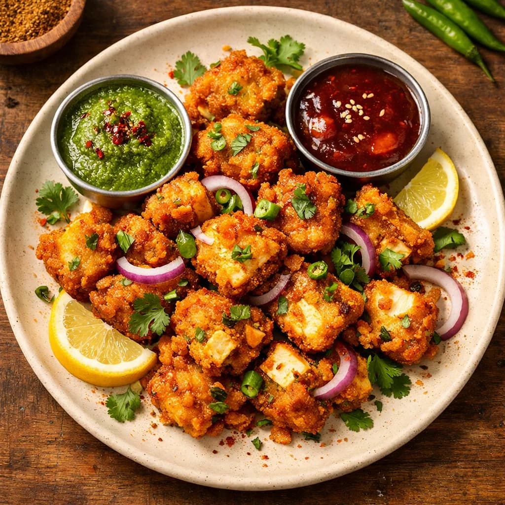 Crispy Tofu & Rice Flour Pakoras recipe