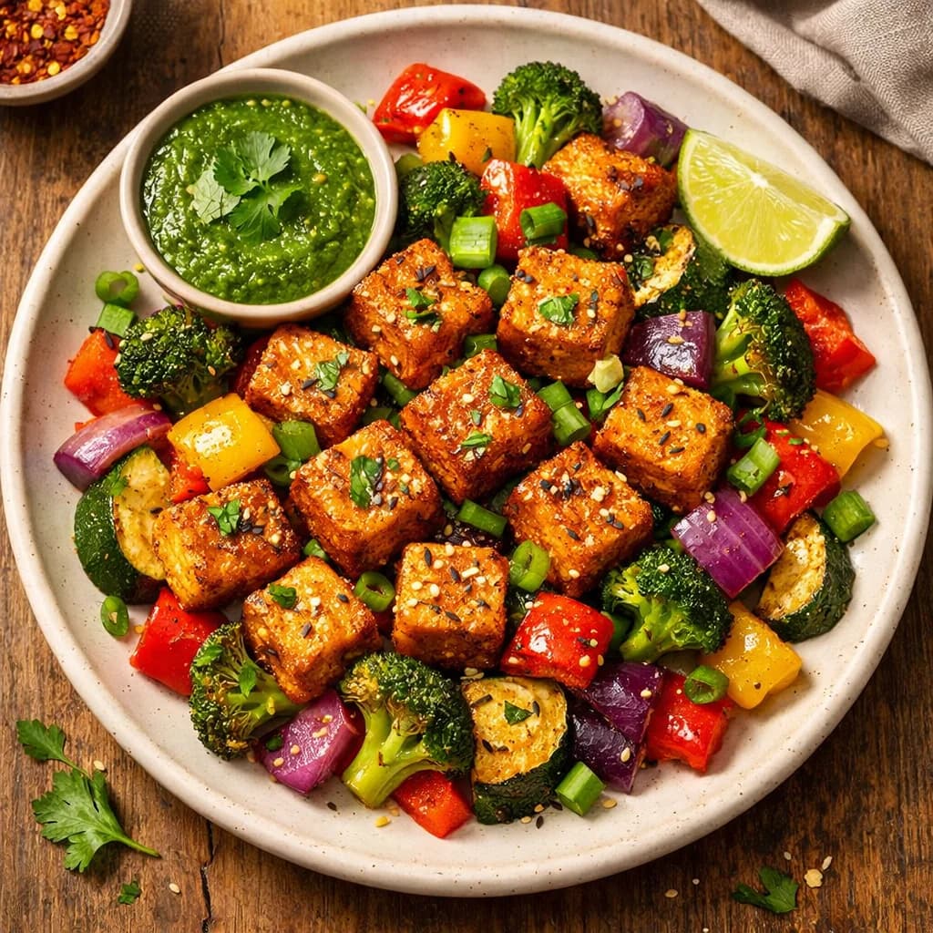 Crispy Tofu Veggie Air-Fryer Bites recipe