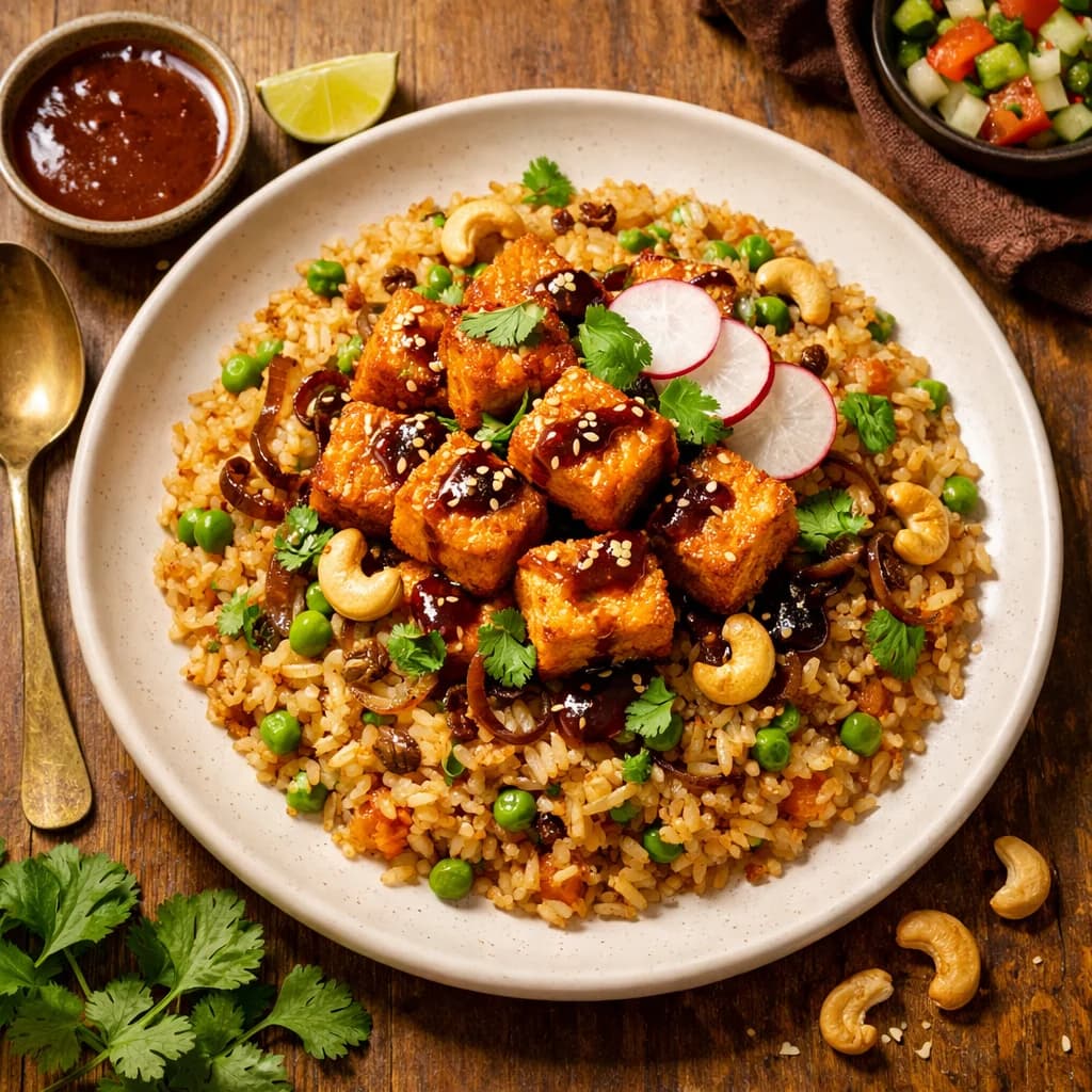 Crispy Tofu with Tamarind Rice recipe