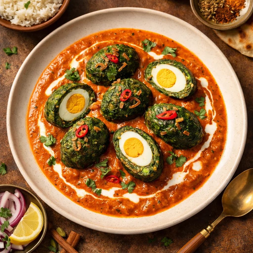 Egg and Spinach Kofta Curry recipe