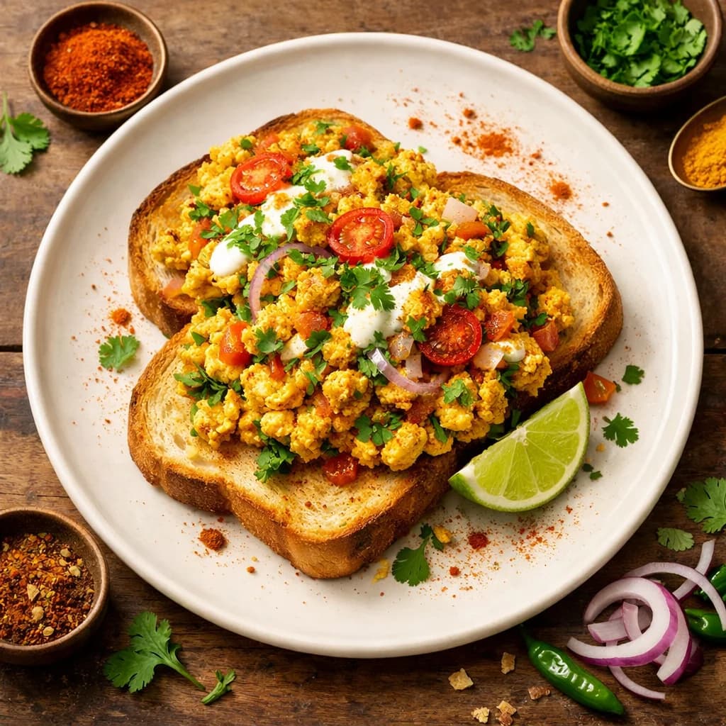 Fluffy Masala Egg Akuri on Toast recipe