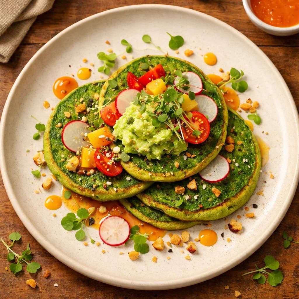 Fluffy Millet and Spinach Pancakes recipe