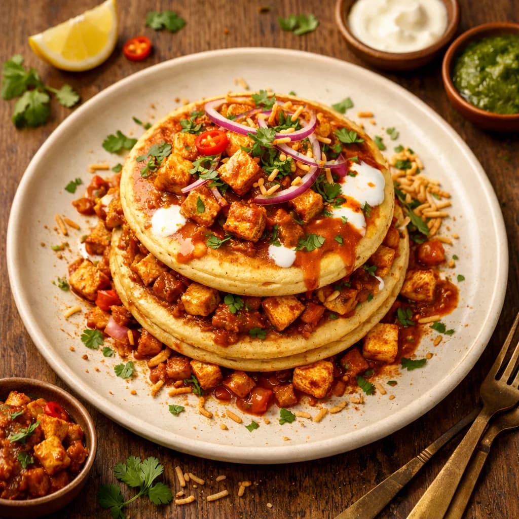 Fluffy Paneer Masala Pancakes recipe