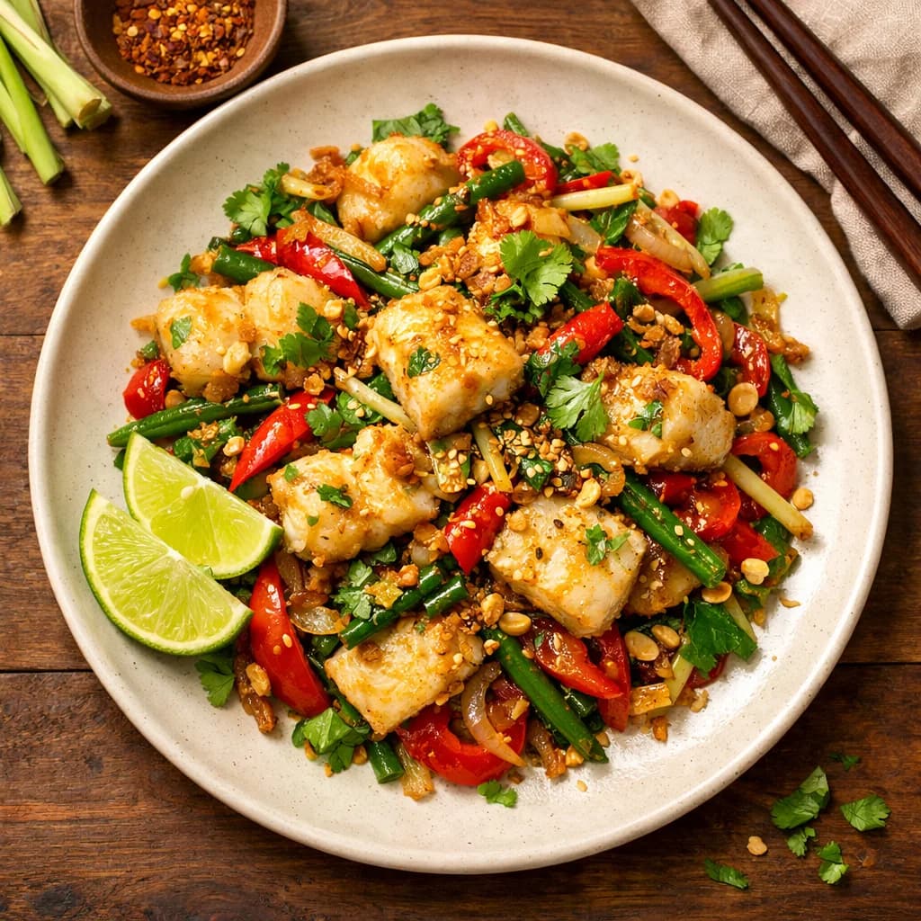 Fragrant Lemongrass Fish Stir Fry recipe