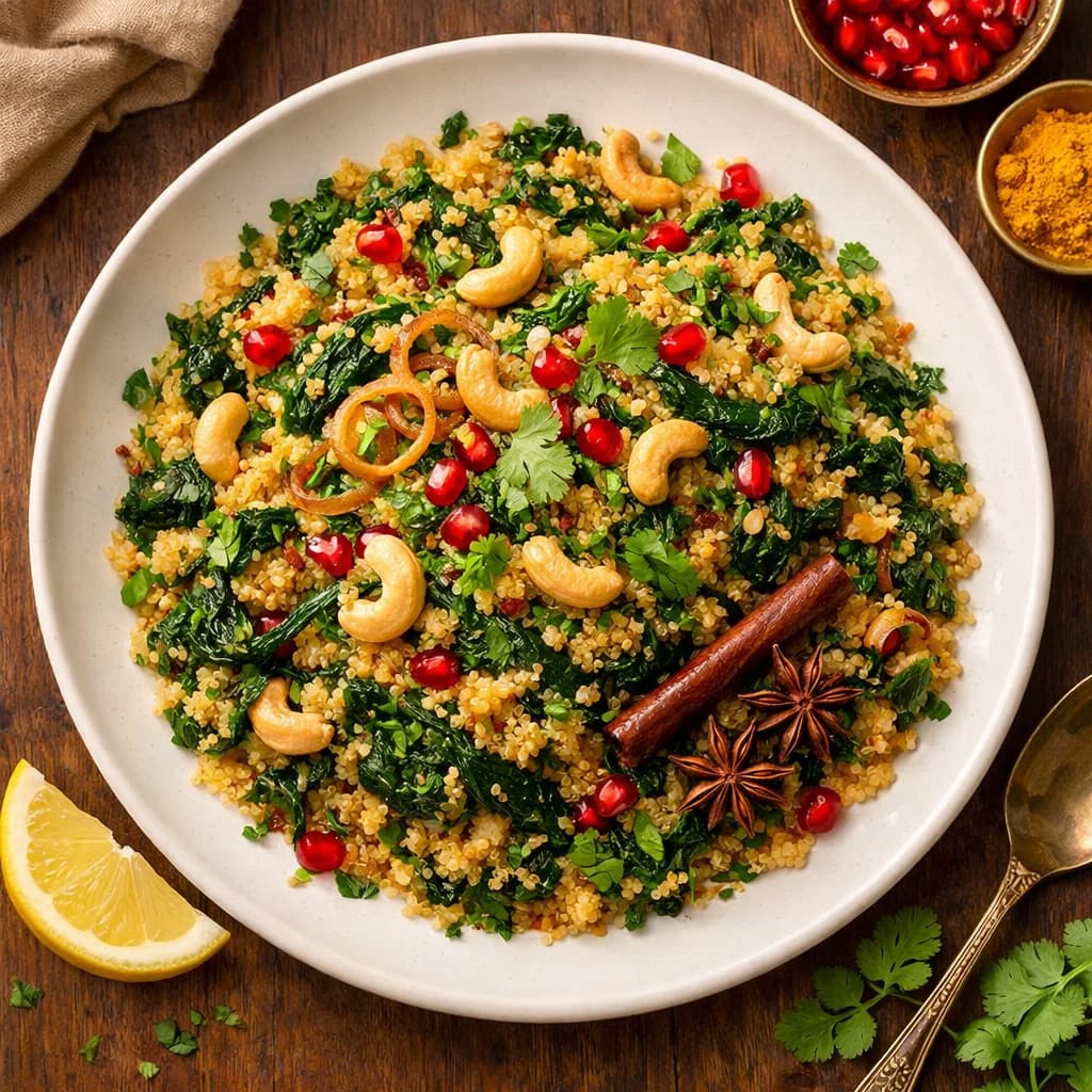Fragrant Quinoa and Spinach Pilaf recipe