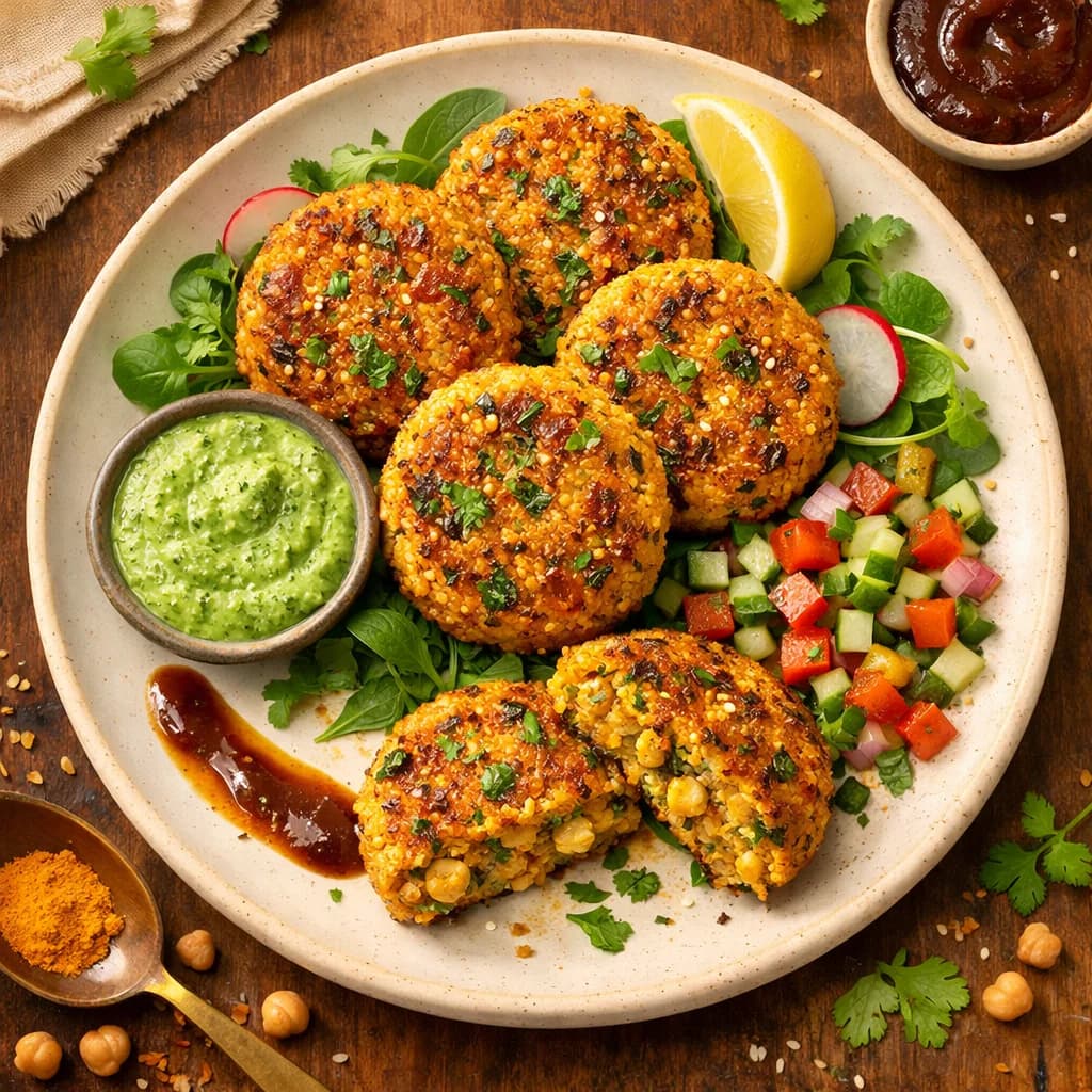 Golden Chickpea and Quinoa Patties recipe