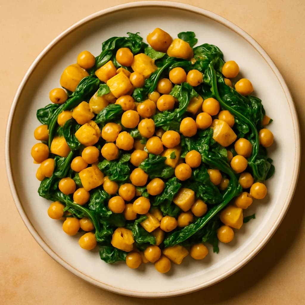 Golden Chickpea Spinach Hash recipe