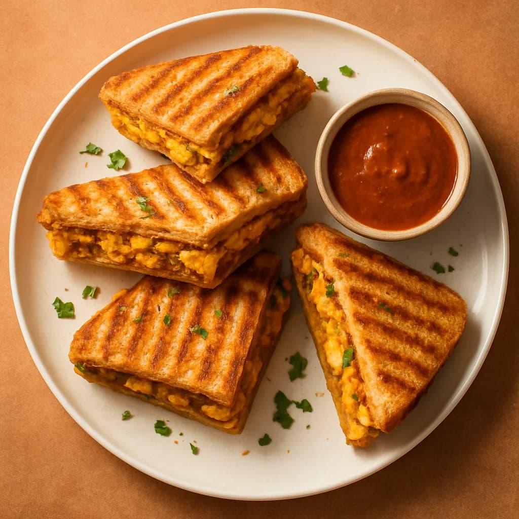 Golden Egg Masala Toasties recipe