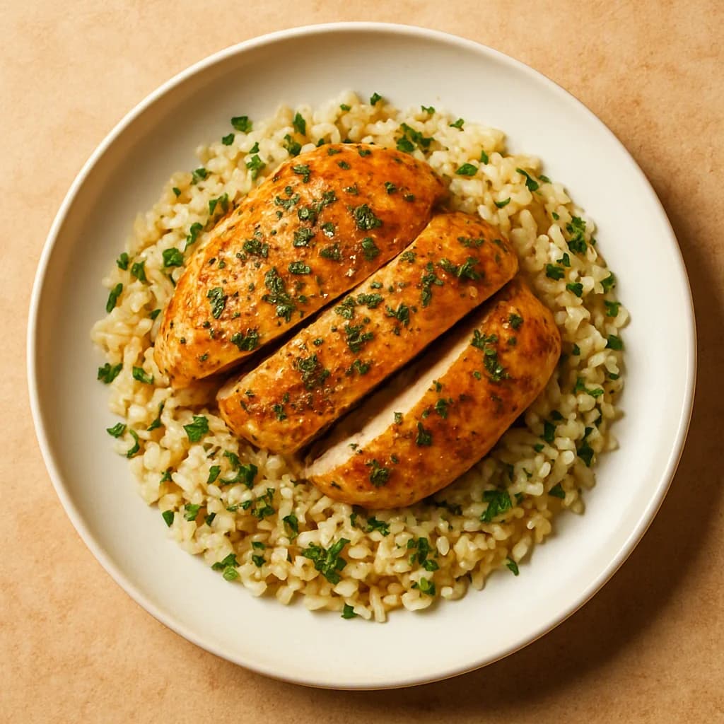 Golden Herb Chicken and Rice Bowl recipe