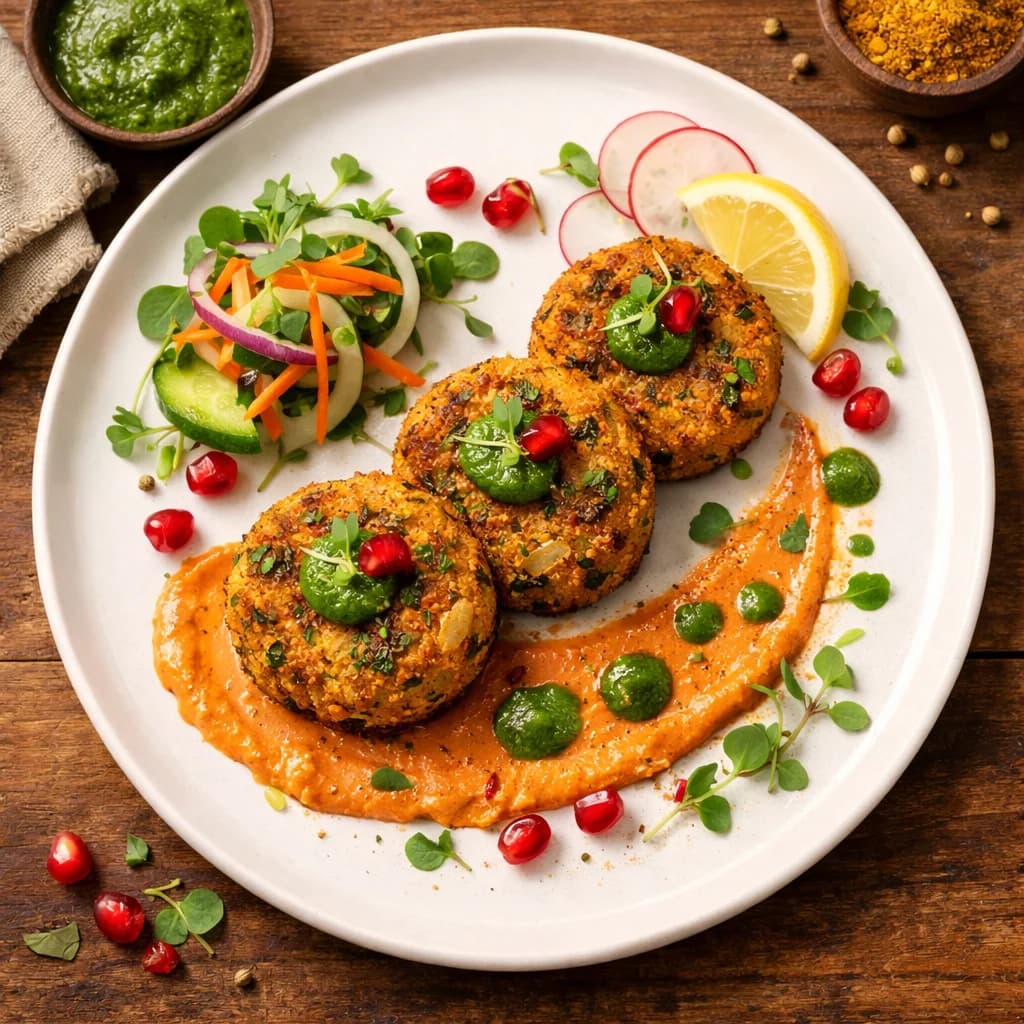 Golden Lentil and Vegetable Tikki recipe