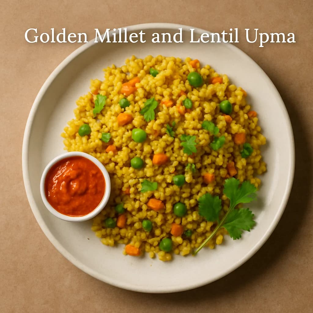 Golden Millet and Lentil Upma recipe