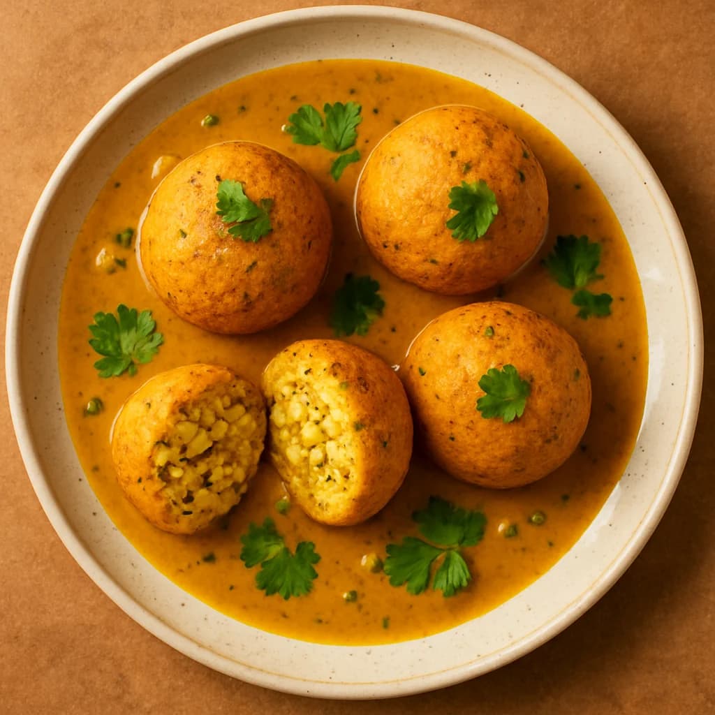 Golden Paneer-Stuffed Rice Balls recipe